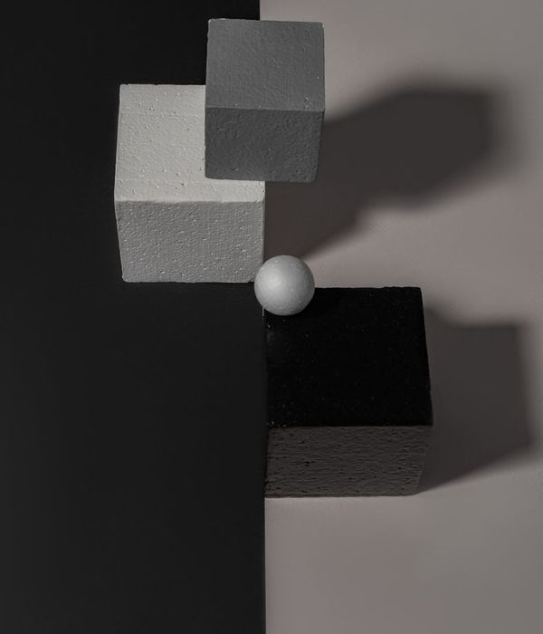 Abstract conceptual image of geometric balance and light